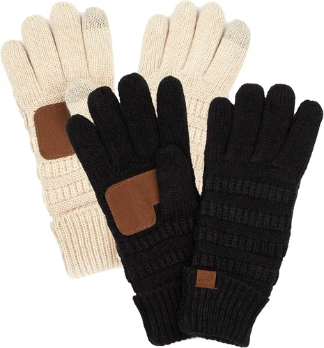 Vista 27 de Funky Junque Guantes de invierno para mujer – Lindos guantes de punto con forro polar para pantalla táctil y mensajería para mujeres, accesorios