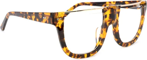 Vista 3 de Zeelool Elegantes lentes semimirregulares de acetato de gran tamaño para hombres y mujeres con lente transparente sin receta North HP0223 tamaño más