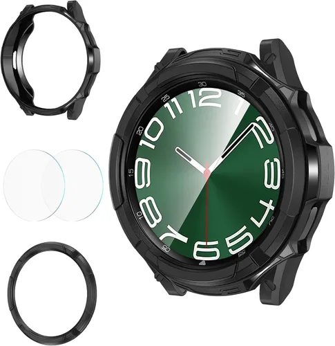 Vista 11 de Goton 3 en 1 Accesorios para Samsung Galaxy Watch 3 de 41 mm, 1 Carcasa de Armadura de TPU Resistente + 2 Películas Protectoras de Pantalla