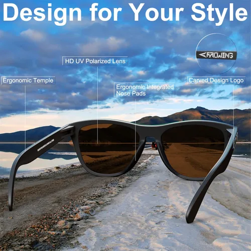 Vista 47 de ROCKNIGHT HD Polarized UV400 Protection Anti Glare Sunglasses TR90 Frame Lightweight Beach Driving