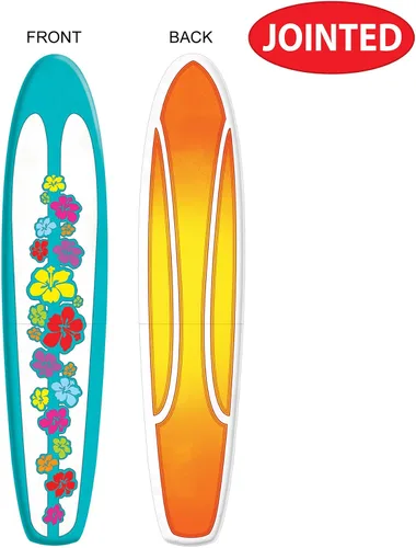 Vista 3 de Beistle Telones de fondo articulados para fotos de tablas de surf, 5 pies de alto, juego de 2 – Decoración de pared para surf de playa, decoración