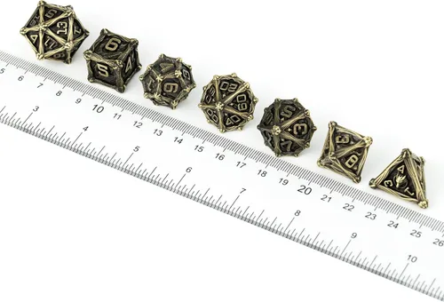 Vista 9 de Surpass DND - Juego de dados de metal, 7 piezas, para juegos de rol, dados poliédricos, regalos de mazmorras y dragones (turquesa antigua)