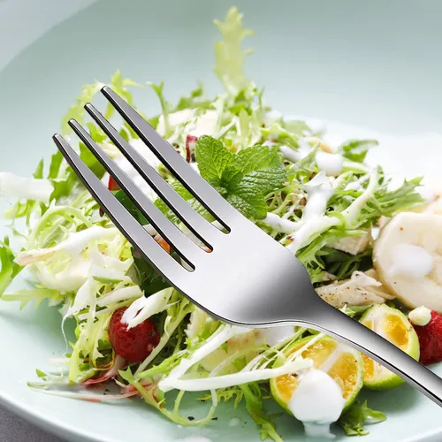 Vista 2 de Tenedores, tenedores de ensalada, juego de 6 tenedores de acero inoxidable de grado alimenticio, tenedores de cubiertos, tenedores de cubiertos, 6.5