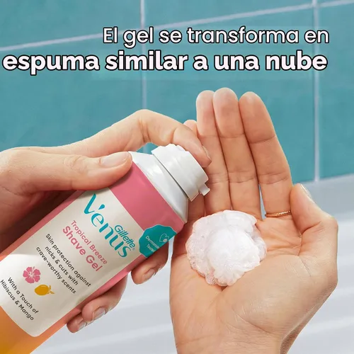 Vista 6 de Gillette Venus - Gel de afeitado vigorizante de mango e hibisco, para mujer