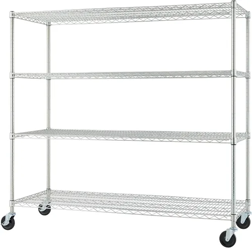 Vista 11 de Trinity Basics Estantería de alambre ajustable de 3 niveles con ruedas para organización de cocina, almacenamiento de garaje, cuarto de lavandería