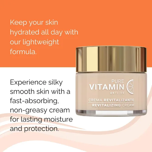 Vista 2 de Noche Y Dia Crema facial con vitamina C, hidratante, ligera, no grasa para todo tipo de piel, fórmula antienvejecimiento para líneas finas, arrugas