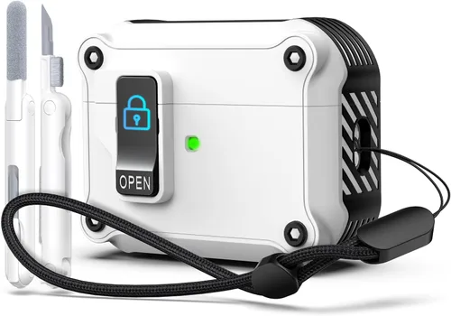 Vista 145 de R-fun Funda de carga compatible con AirPods de 2ª generación 2019, 1ª generación 2016, protección completa contra caídas, tapa desplegable
