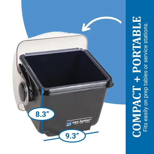 Vista 2 de San Jamar Soporte para condimentos de mini cúpula refrigerable con tapa de cúpula para cocina, bar y restaurantes, plástico, 1 cuarto de galón