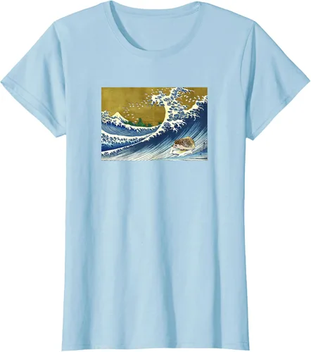 Vista 18 de Camiseta de surf japonés con diseño de erizo Azul Marino