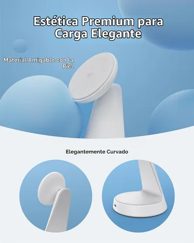 Vista 5 de Anker Soporte de carga 2 en 1 compatible con MagSafe, cargador inalámbrico iPhone 16, certificado Qi2 de 15 W, ultra rápido, ajustable y súper