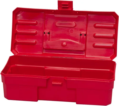 Vista 4 de Akro-Mils 9912 Caja de herramientas de plástico, color rojo, 12 pulgadas
