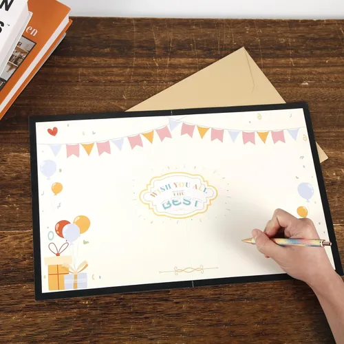 Vista 4 de NQEUEPN Tarjeta de felicitación grande de despedida, 11 x 17.3 pulgadas, tarjeta de buena suerte, tarjeta de regalo de despedida grande con sobre