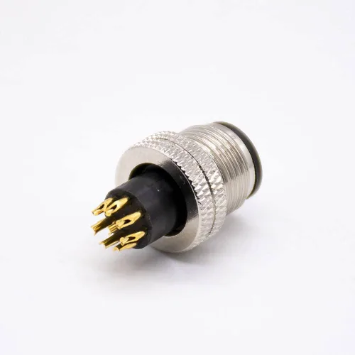 Vista 3 de Elecbee m12 conector 8 Pin recto macho overmoldeado soldadura taza sin blindaje un código macho recto 8pin m12 conector