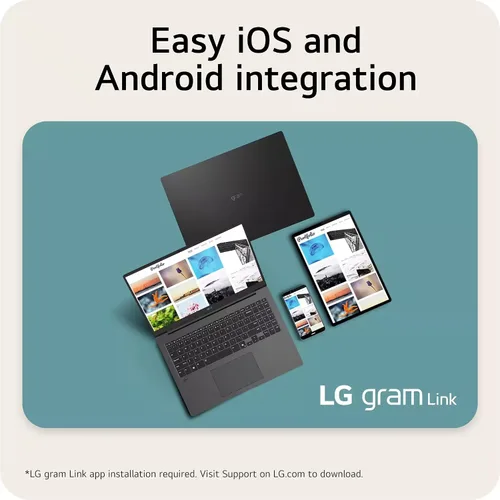 Vista 5 de Laptop LG Gram 17 2025 con pantalla táctil, pantalla táctil de 17 pulgadas, 2.5K, Intel Ultra 7 258V, Intel Arc, WiFi 7, Copilot+, Win 11 Pro, KB