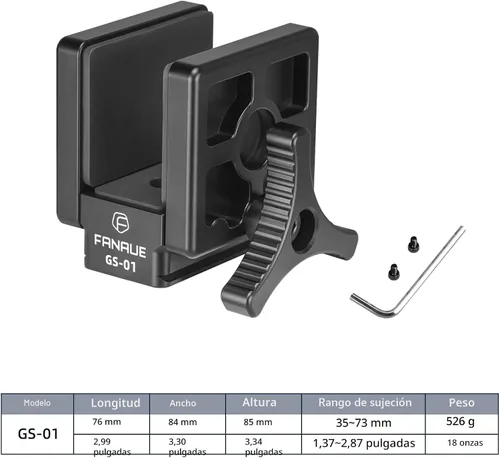 Vista 8 de FANAUE GS-01Arca Swiss Soporte para Silla de Rifle, Abrazadera de Trípode de Caza con Placa de Liberación Rápida, Soporte de Trípode de Tiro