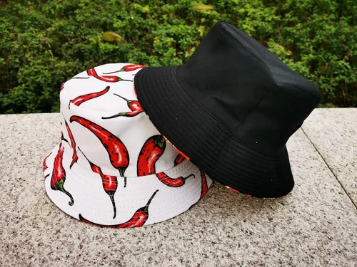 Vista 5 de Sombrero de pescador reversible de doble cara con estampado unisex