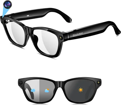 Vista 11 de Blackview Lentes inteligentes, lentes de sol polarizados Bluetooth con altavoz, control de voz, protección UV, lente de luz azul
