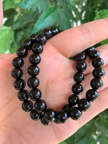 Vista 9 de GAF TREASURES Pulsera de cuentas de cristal, pulsera de piedras preciosas elásticas auténticas, cristales curativos, regalo para hombres y mujeres
