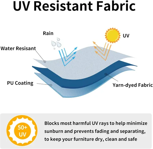 Vista 2 de Easy-Going Funda para Silla de Respaldo Alto para Exteriores Resistente a Rayos UV Funda para Silla de Patio Impermeable Funda para Muebles