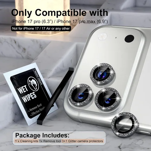 Vista 279 de Choiche Compatible para iPhone 16 Pro/iPhone 16 Pro Max Protector de Lente de Cámara, Vidrio Templado 9H Protector de Pantalla de Cubierta de Cámara