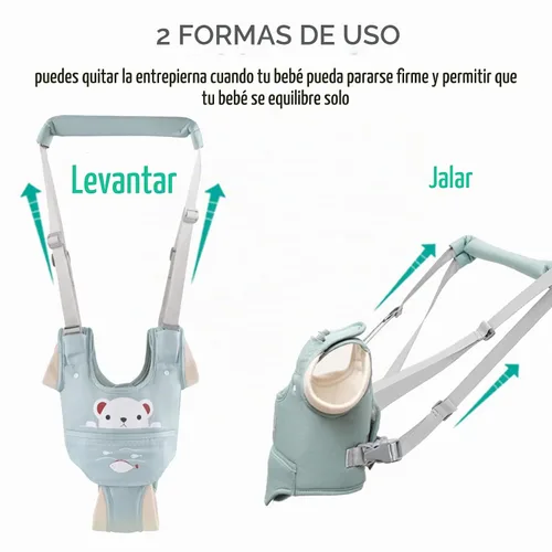 Vista 3 de Arnés para caminar para bebé, ayudante de mano para niños con entrepierna desmontable, arnés ajustable para andar, cinturón auxiliar, aprendizaje