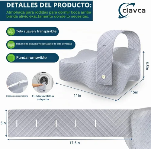 Vista 2 de Almohada de rodilla para dormir de lado con alivio del dolor de cadera, almohada de pierna para dormir de lado con correa ajustable, alivio