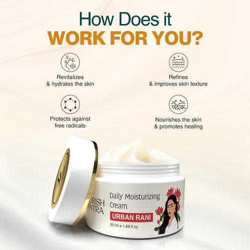 Vista 3 de NOURISH MANTRA - Crema hidratante diaria Urban Rani Crema facial hecha con ácido hialurónico, niacinamida y espino cerval de mar Hidratante
