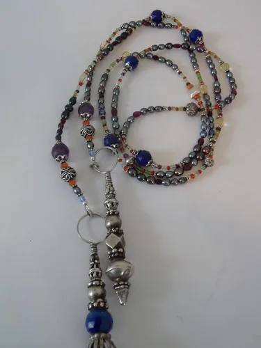 Vista 7 de Freshwater Pearl, Crystal Lariat Necklace