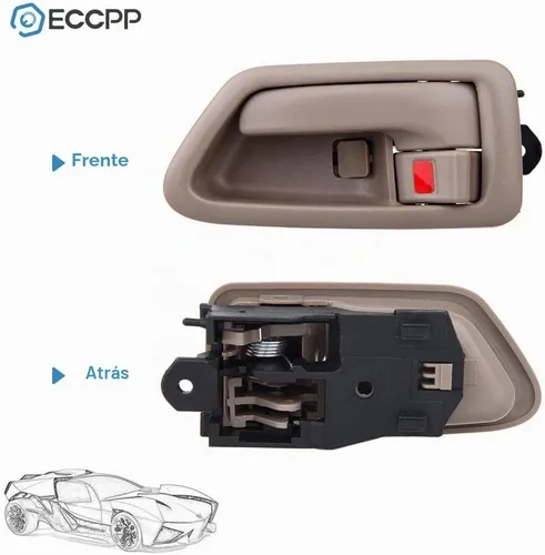 Vista 5 de ECCPP Manijas de puerta interior interior interior del lado del conductor del pasajero para Camry 1997 1998 1999 2000 2001 Beige (2 unidades)