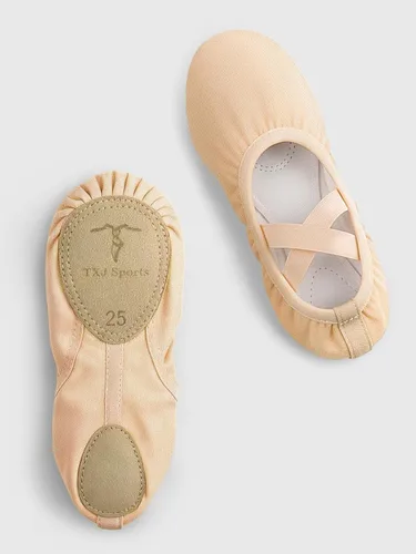 Vista 4 de Zapatos de ballet para mujeres y niñas, zapatos de ballet para mujer, zapatos de baile de lona, zapatos tipo ballet zapatos de yoga.