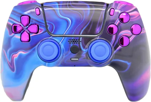 Vista 35 de Custom Wireless Controller Compatible with PS5 - Multiple Designs Available (Abstract Fusion)
