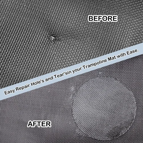 Vista 5 de Hareyou Trampoline Patch Repair Kit 4 inch Circle On Patches Repair Trampoline Mat Tear or Hole