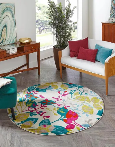 Vista 19 de Unique Loom Azalea Collection - Alfombra de área Indica (2 pies x 3 pies 1 pulgada, rectangular, marfil y gris)