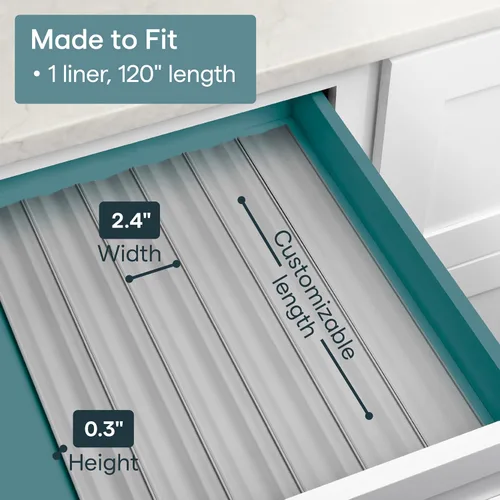 Vista 5 de YouCopia SpiceLiner - Organizador de cajones para especias (rollo de ajuste universal de 10 pies), color gris