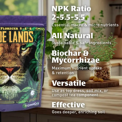 Vista 3 de Pride Lands - Fertilizante orgánico de primera calidad sin rellenos, cogollos y flores más grandes, plantas más brillantes con nuestros nutrientes