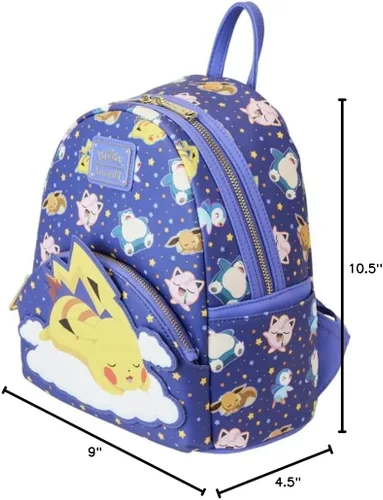 Vista 6 de Loungefly Pokemon Pikachu Durmiendo y Amigos Mini Mochila