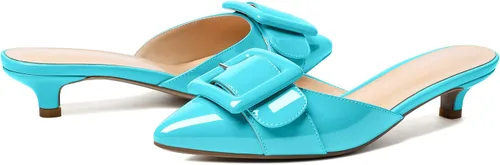 Vista 4 de Eldof Sandalias de tacón bajo para mujer, zapatos de tacón bajo con punta puntiaguda, zapatos de tacón bajo sin cordones para vestir, boda, zapatos