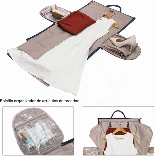 Vista 2 de Modoker - Bolsa de lona de piel sintética 2 en 1 con correa para el hombro, color azul