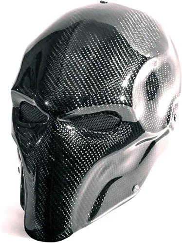 Vista 2 de Máscara de fibra de carbono 100% Cómics Cosplay Props Deathstroke Terminator Casco Máscara Caza
