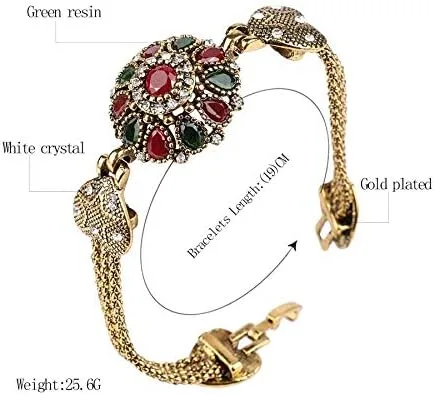 Vista 2 de egztika Turquía Joyería Bohemia Pulseras de Bangle de Color Oro para Mujer