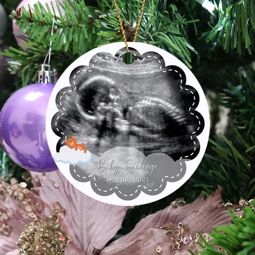Vista 37 de Adorno personalizado para bebé que llega 2027, adorno de Navidad de Bump, elige el nombre del bebé y el año de Navidad para el nuevo abuelo abuela