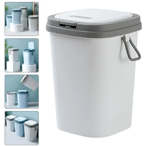 Vista 7 de Cabilock Cubo de basura pequeño ampliamente utilizado en cocina, baño, oficina, plástico fácil de usar
