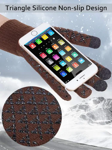 Vista 4 de SATINIOR 4 pares de guantes de invierno para pantalla táctil, guantes cálidos para mensajes de texto, guantes elásticos antideslizantes para adultos