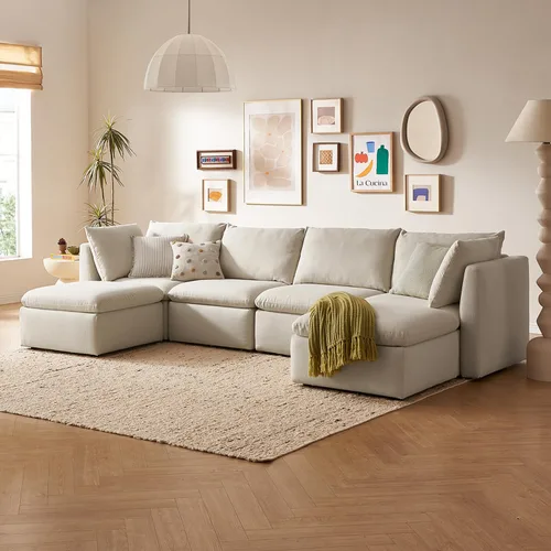 Vista 26 de mopio Sofá Seccional Modular de Gran Tamaño con Fundas Completamente Extraíbles y Almacenamiento, Convertible en Forma de U, en Forma de L