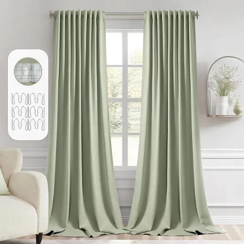 Vista 68 de MIULEE Cortinas opacas con pestaña trasera de 63 pulgadas de largo, juego de 2 paneles para sala de estar, dormitorio, privacidad, bolsillo