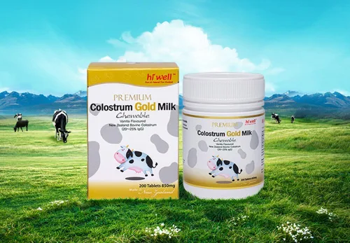 Vista 5 de Hi Well Premium - Leche de calostro bovino de Nueva Zelanda 200 comprimidos masticables de inmunoglobulina G (Igg) 20 ~ 25% (paquete de 3)