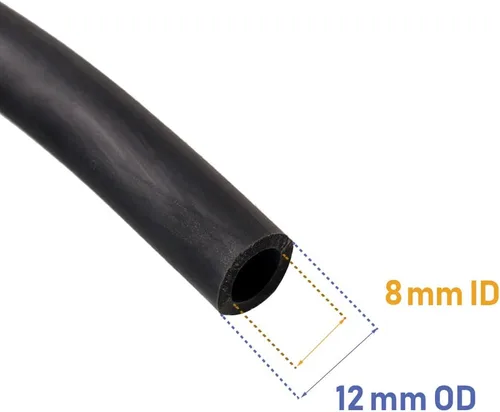 Vista 2 de Feelers - Tubo de goma de látex natural 8 mm diámetro interior x 12 mm diámetro exterior, banda negra para arpón submarino, tirachinas y catapulta
