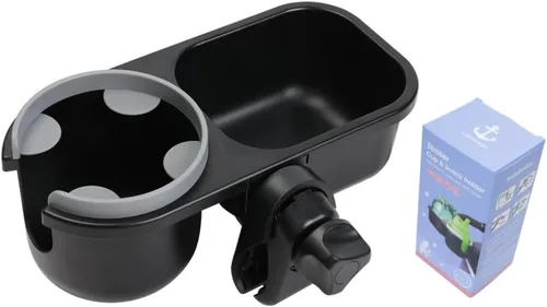 Vista 10 de Bandeja universal de aperitivos para cochecito con soporte para cochecito, bandeja universal para aperitivos con soporte para tazas, accesorio