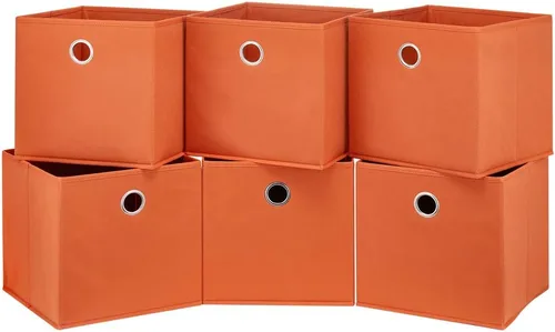 Vista 10 de QY-SC19-6 - 6 cubos de almacenamiento plegables de tela de 11 x 11 x 11 pulgadas, para organizadores del hogar, cajones de almacenamiento