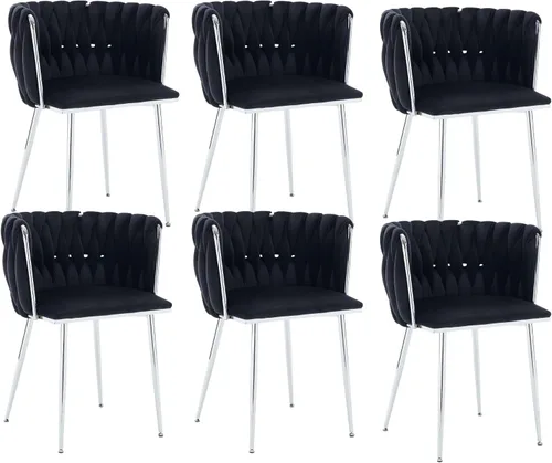 Vista 33 de Juego de 2 sillas de comedor de terciopelo, sillas tapizadas tejidas para sala de estar, sillas modernas de cocina y comedor, sillas decorativas